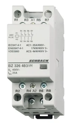 Контактор модульный 25A/4NC/24VACDC/2MW