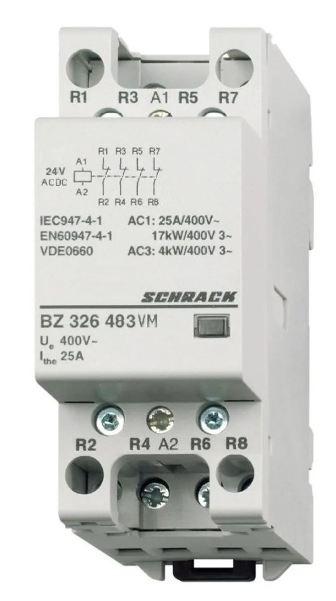 Контактор модульный 25A/4NC/24VACDC/2MW