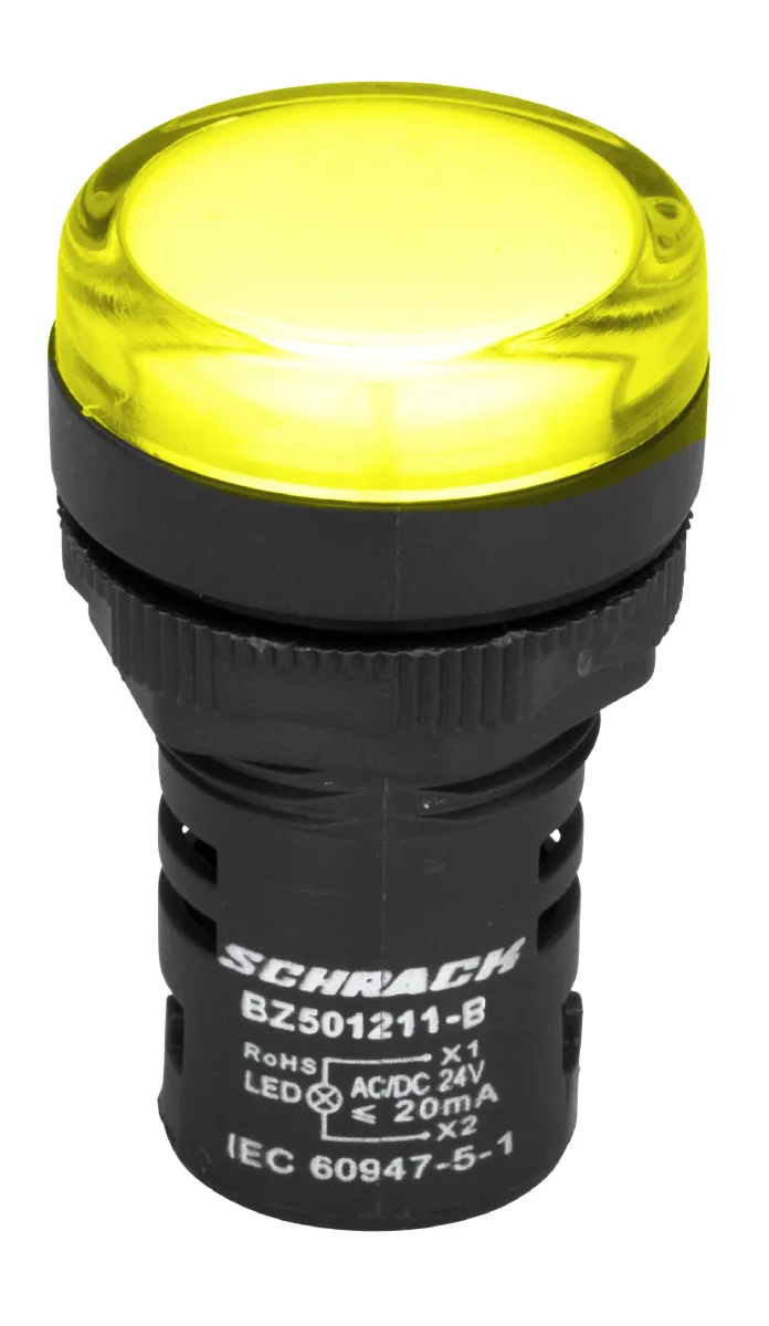 Индикатор LED 24VAC/DC, желтый IP65