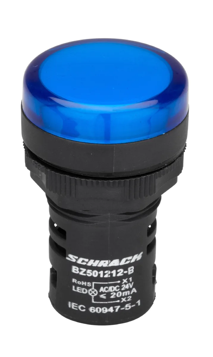 Индикатор LED 24VAC/DC, синий IP65