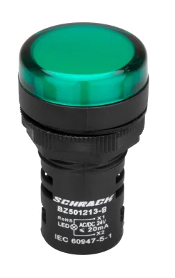 Индикатор LED 24VAC/DC, зеленый IP65