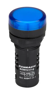 Индикатор LED 230VAC/DC, синий IP65