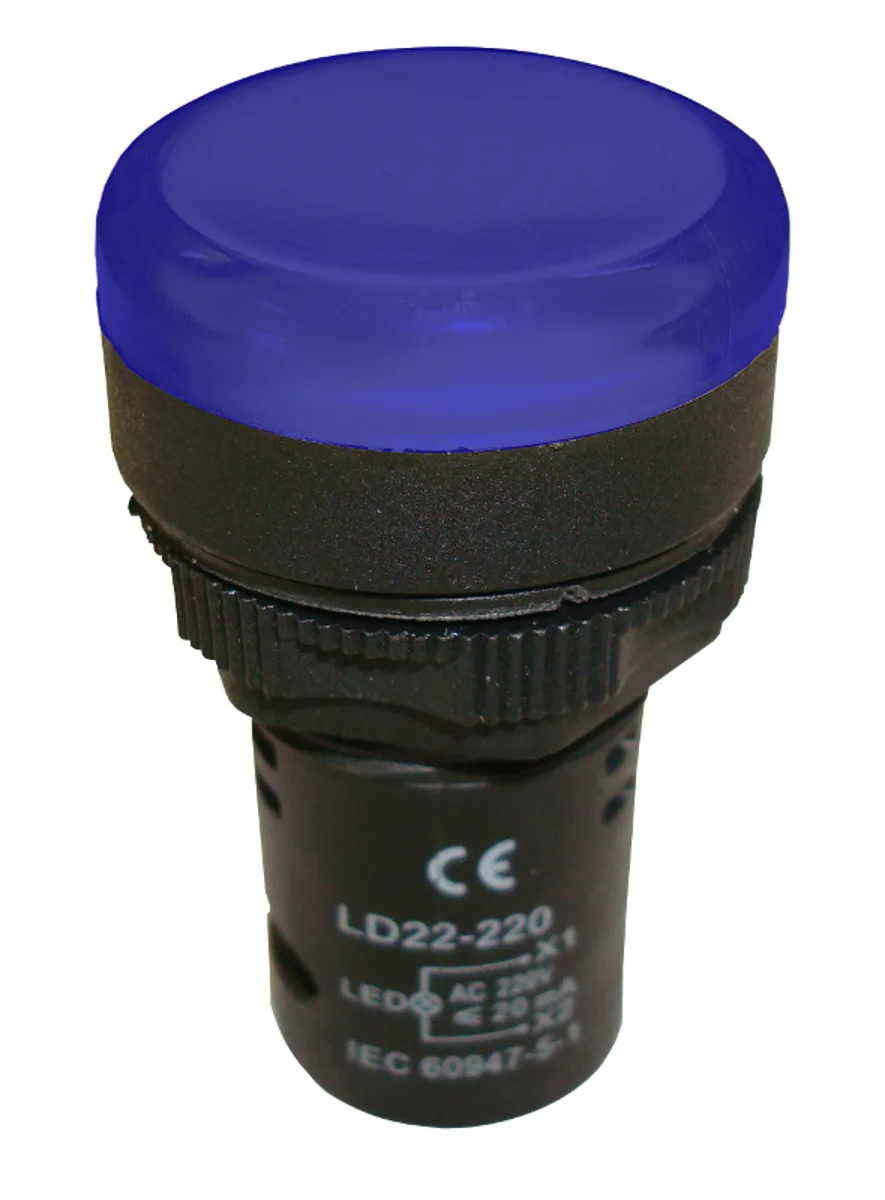 Световой  LED-индикатор, синий, 230В АС