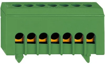 Клемма заземления, 7 отверстий, изолированная