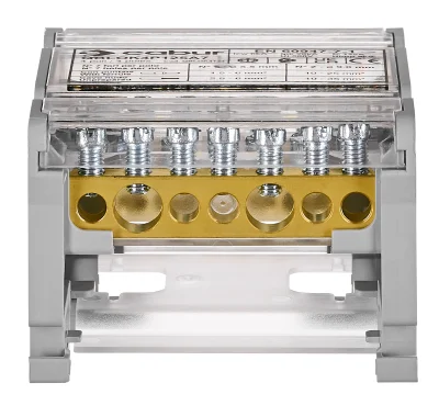 4-pole terminal block 100A, 2×25mm² 5×6mm²