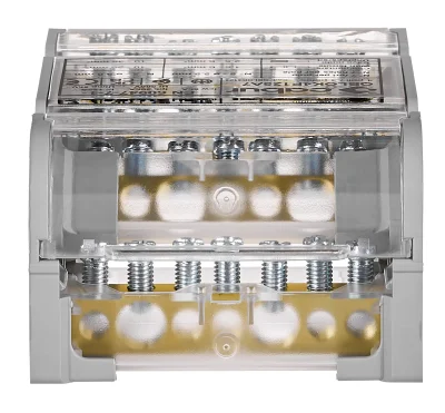 4-pole terminal block 100A, 2×25mm² 5×6mm²