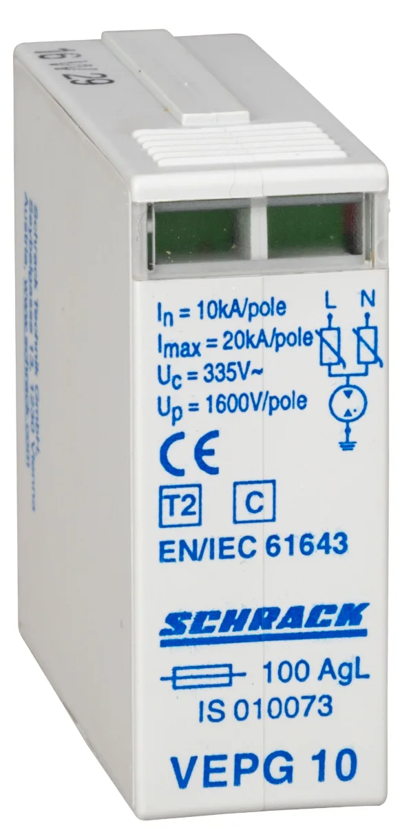 Модуль защитного разрядника L+N, класс C(T2)/10kA/335V/VEPG