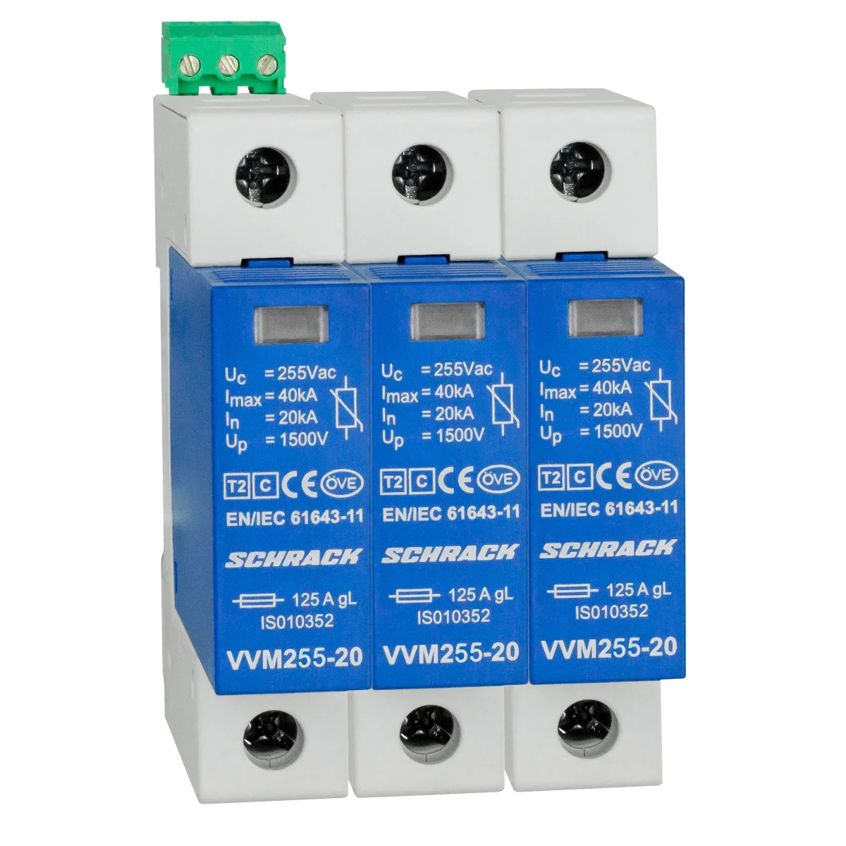 УЗИП 3+0/TN-С/T2(C)/255VAC/20kA+RC
