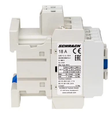 Contactor 3-pole, CUBICO Classic, 7,5kW, 18A, 1NO+1NC, 24VAC