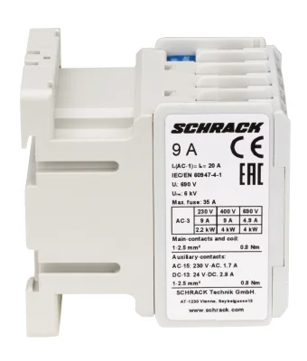 Контактор CUBICO Mini 4кВт/AC3/9A/1NO, катушка 24VAC