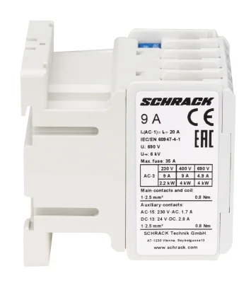 Контактор CUBICO Mini 4кВт/AC3/9A/1NC катушка 24VAC