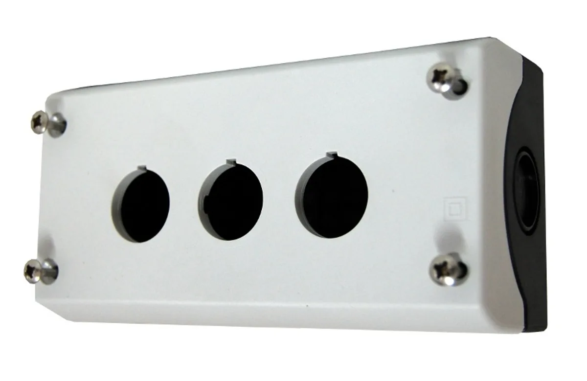 Пластиковая коробка, 3 отверстия (цвет-серый)