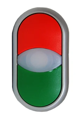 Двойная кнопка, красная/зеленая, с возможностью подсветки