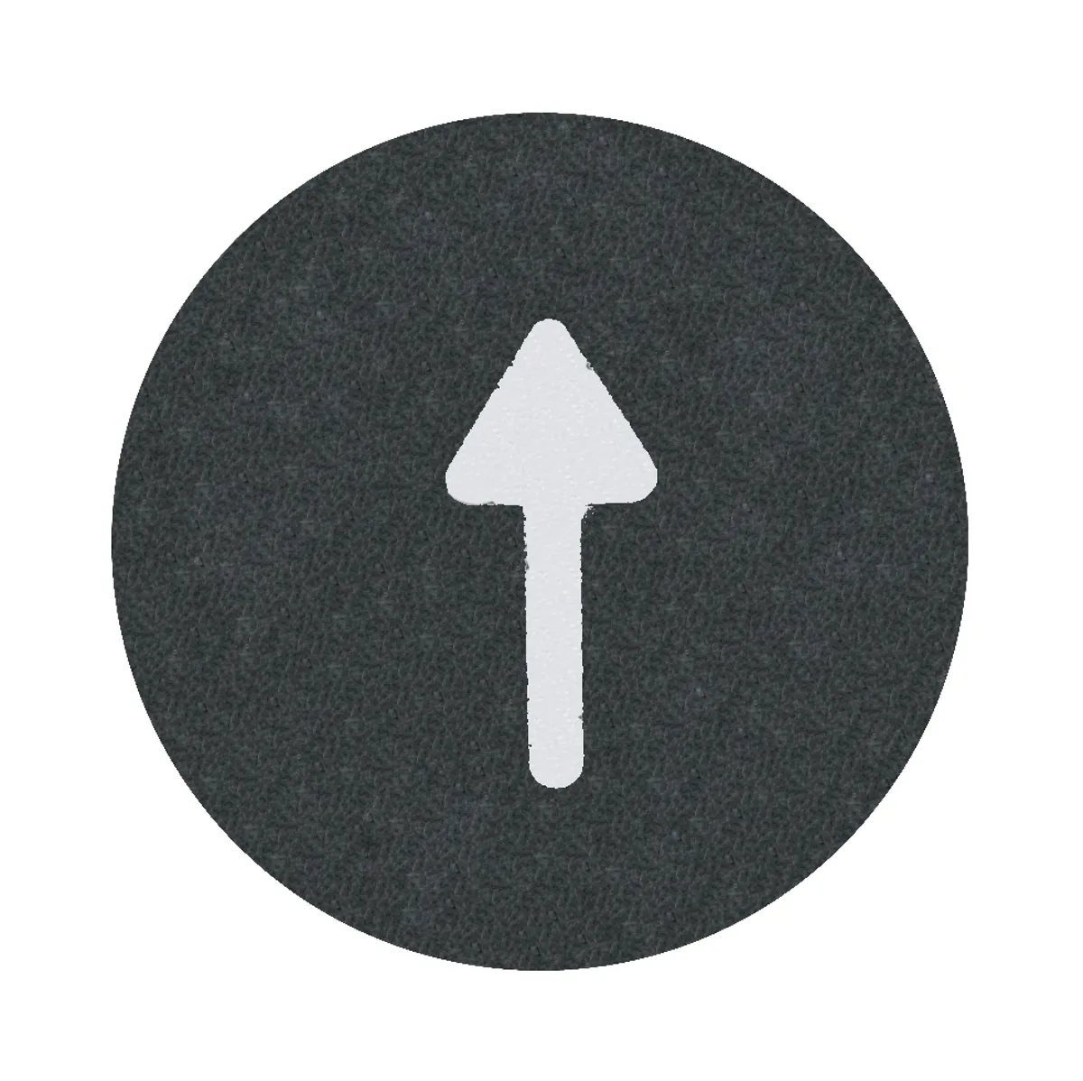 Кнопочный шильдик "стрелка вверх", черный