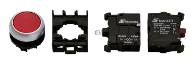 Кнопка с подсветкой 230В, 1НЗ, красный, пруж.возвр., MM900002--