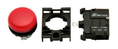 Комплектный световой индикатор, плоский, красный, 24В