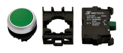 Кнопка зеленая, без фиксации, 1НО, MM900009--