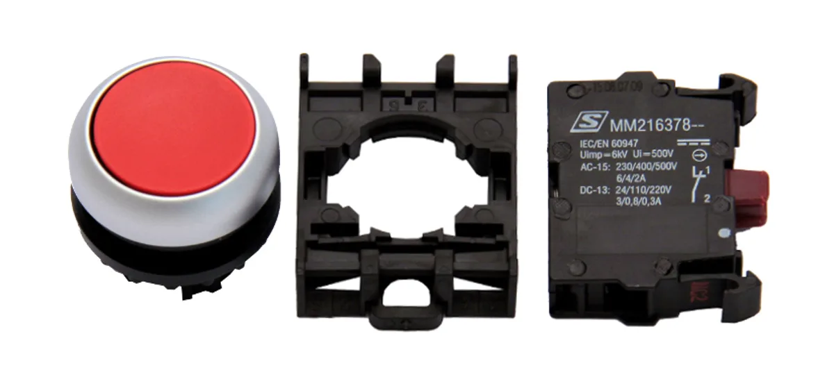 Кнопка красная, без фиксации, 1НЗ, MM900010--