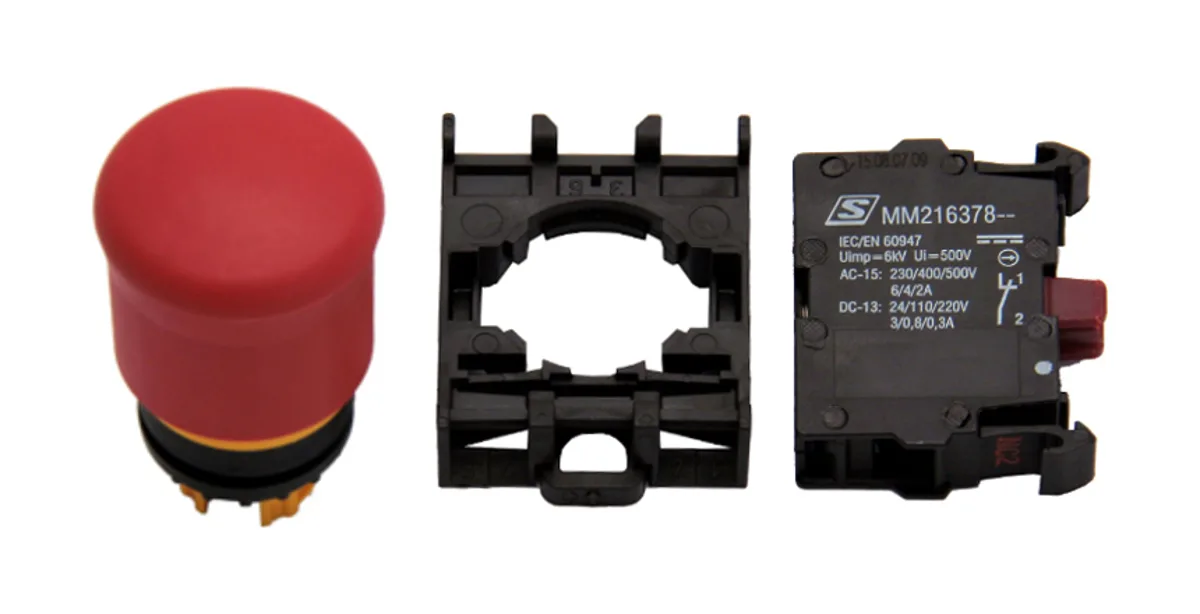 Комплектная кнопка аварийной остановки с фиксацией, 1НЗ