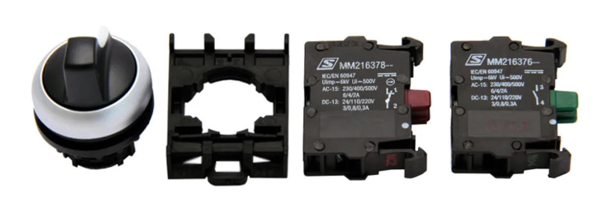 Переключатель, 2-х поз, 60°, с фиксацией,1НО+1НЗ