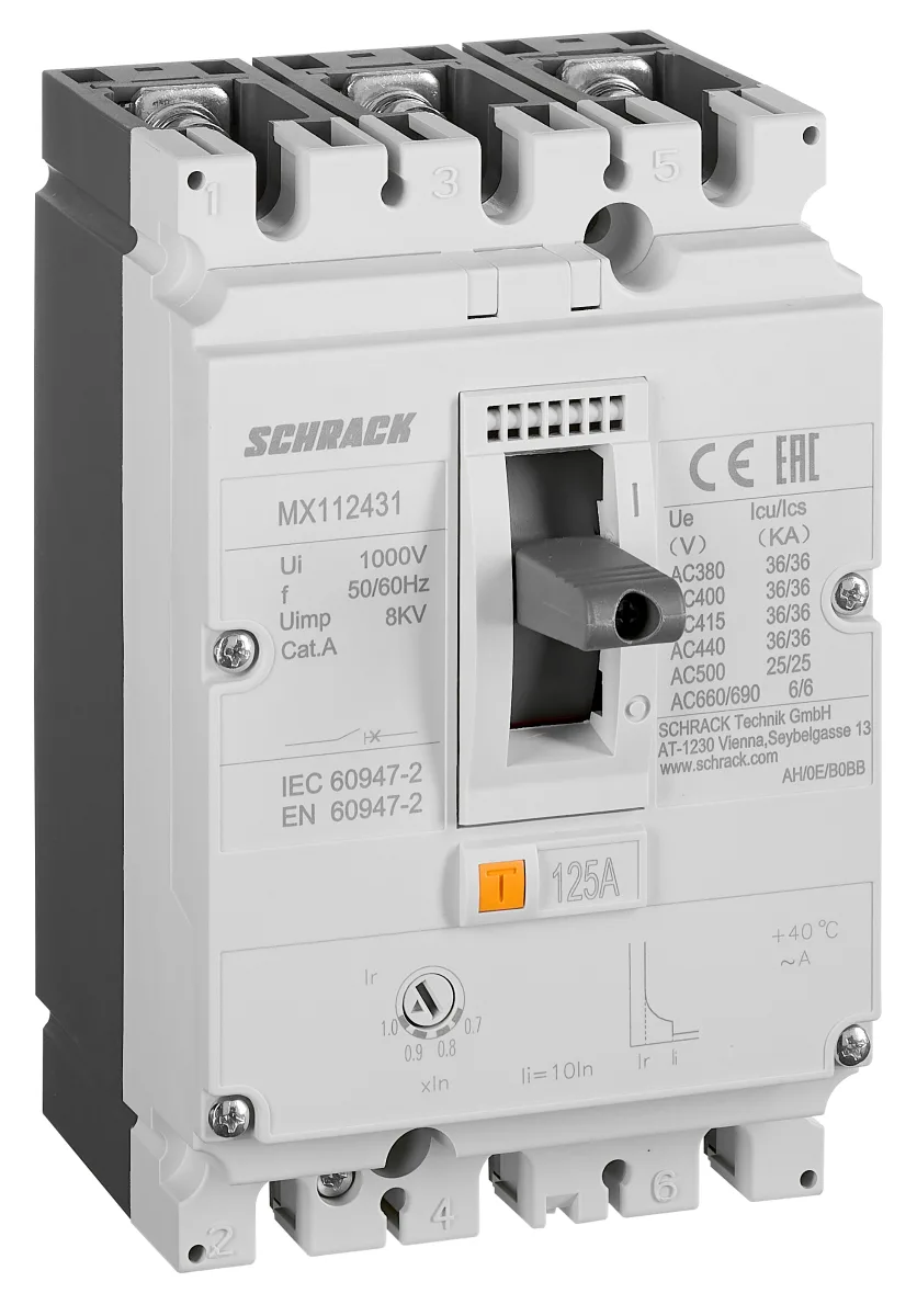 Автоматический выключатель 125А/3 36кА, типа A, серия MX