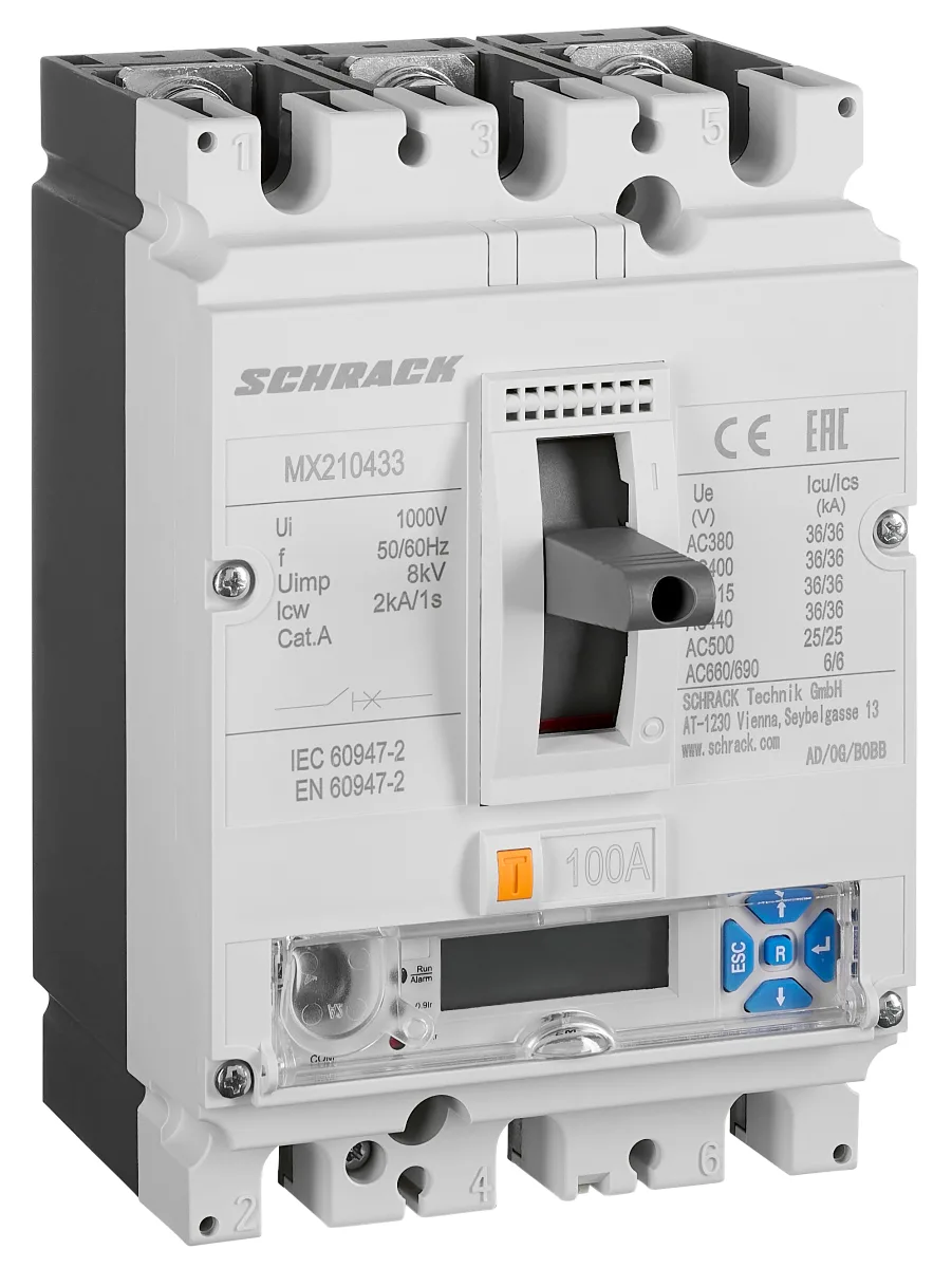 Автоматический выключатель 100А/3 36кА, типа EM, серия MX2
