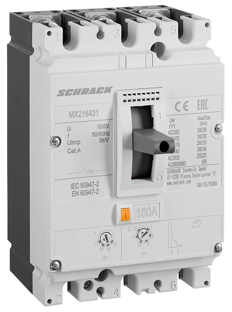 Автоматический выключатель 160А/3 36кА, типа A, серия MX2