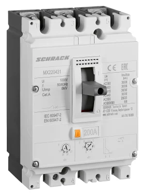 Автоматический выключатель 200А/3 36кА, типа A, серия MX2