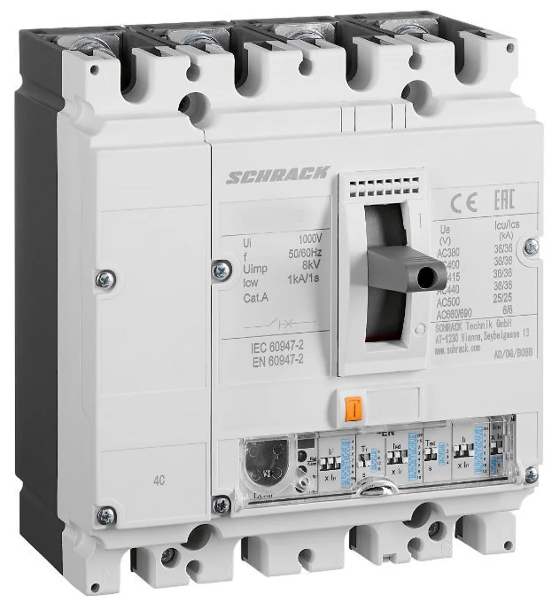 Автоматический выключатель 250А/4 36кА, типа EN, серия MX2