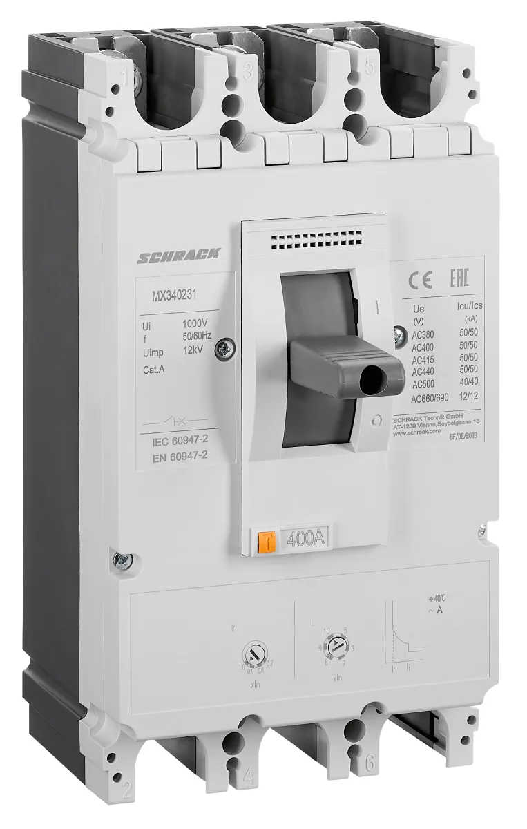 Автоматический выключатель 400А/3 50кА, типа A, серия MX