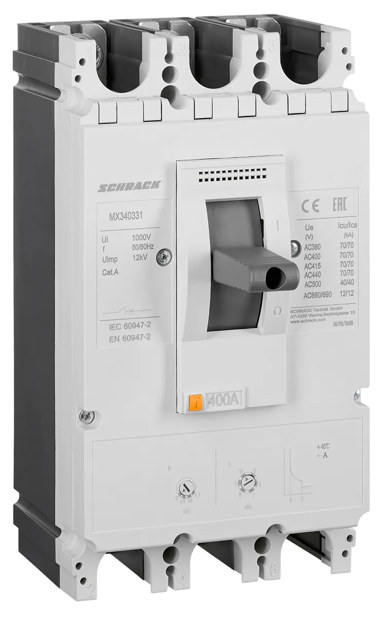 Автоматический выключатель 400А/3, 70кА, тип А, MX3