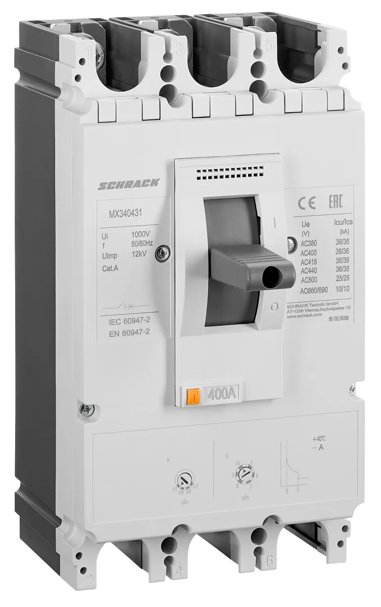Автоматический выключатель 400А/3 36кА, типа A, серия MX