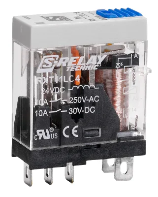 Реле RXT, катушка 24В пост. тока, 1 п.к. 10А, LED+FD