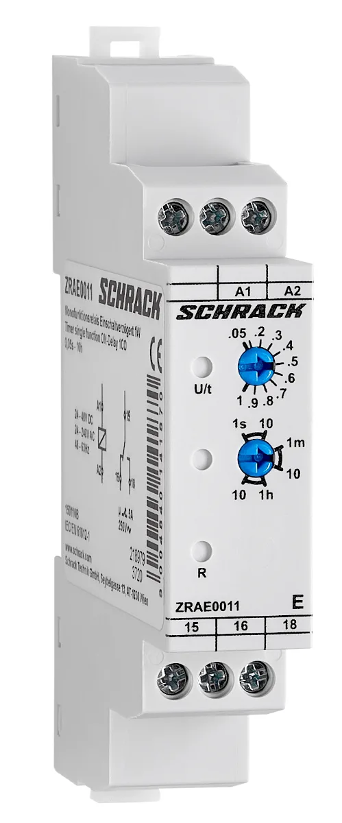 Реле задержки вкл 24VAC/DC, 230VAC, 1CO/5A