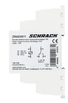 Реле задержки вкл 24VAC/DC, 230VAC, 1CO/5A